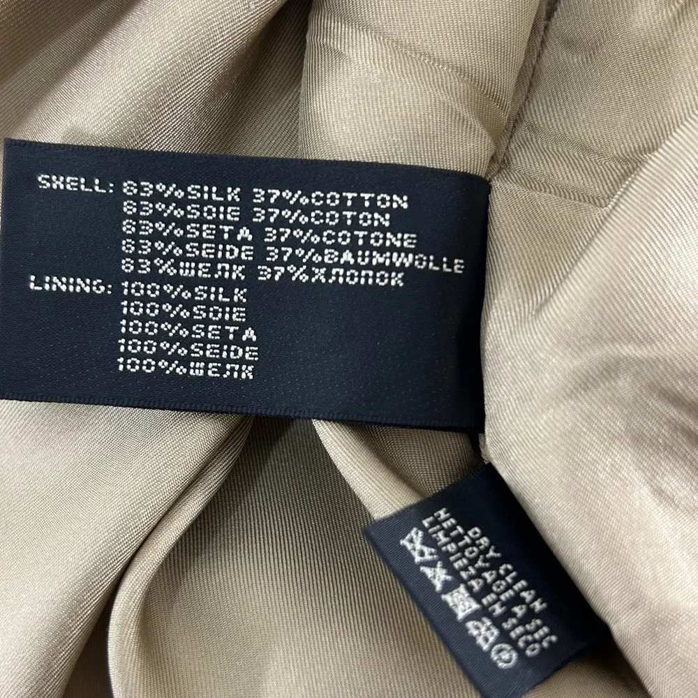 Ralph Lauren Black Label Silk Ruffle Skirt‎ Gold Beige Silk Lined Women’s 6 EUC